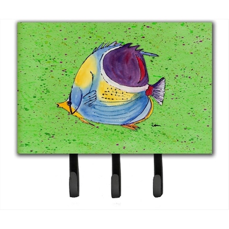 Carolines Treasures 6 x 9 in. Tropical Fish on Green Leash or Key Holder 8574TH68